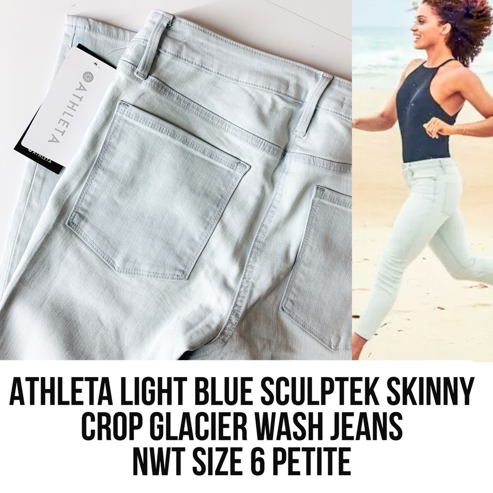 Athleta Light Blue Skinny Crop Jeans Glacier 6P